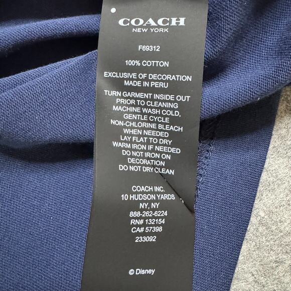 Disney x Coach Grumpy Shirt Size Medium Blue Snow White Limited Edition Tee NWT - Picture 5 of 10